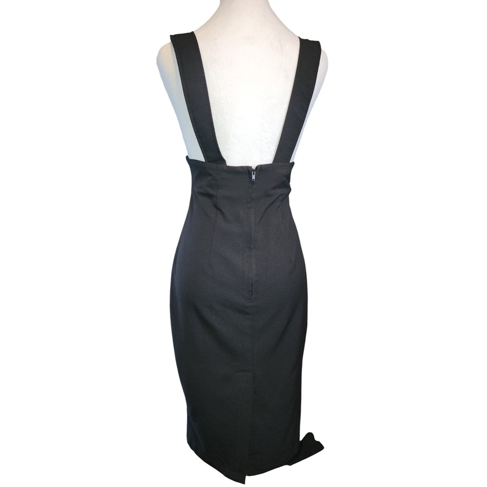 Bettie Page by Tatyana Black High Waisted Pencil Midi Skirt Sz S Rockabilly - Picture 3 of 8